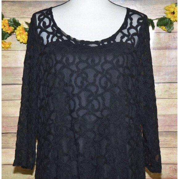 Lane Bryant Women's Plus Size 18/20 Lacy Overlay Sheath Dress LBD Party Event - Picture 2 of 11